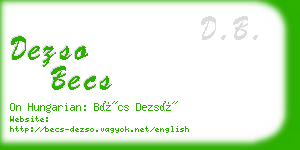 dezso becs business card